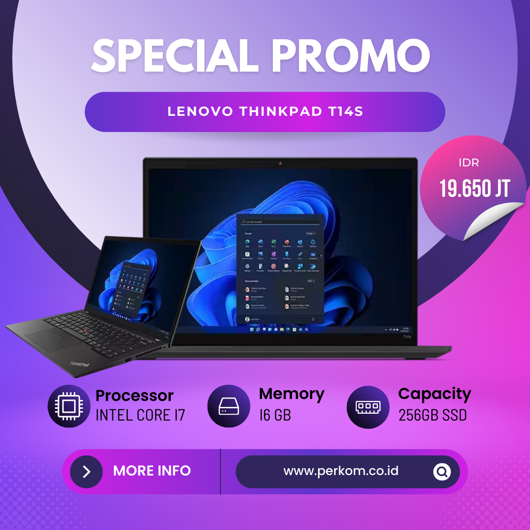 SPECIAL PROMO LAPTOP LENOVO THINKPAD T14s - SLIM BUSINESS LAPTOP